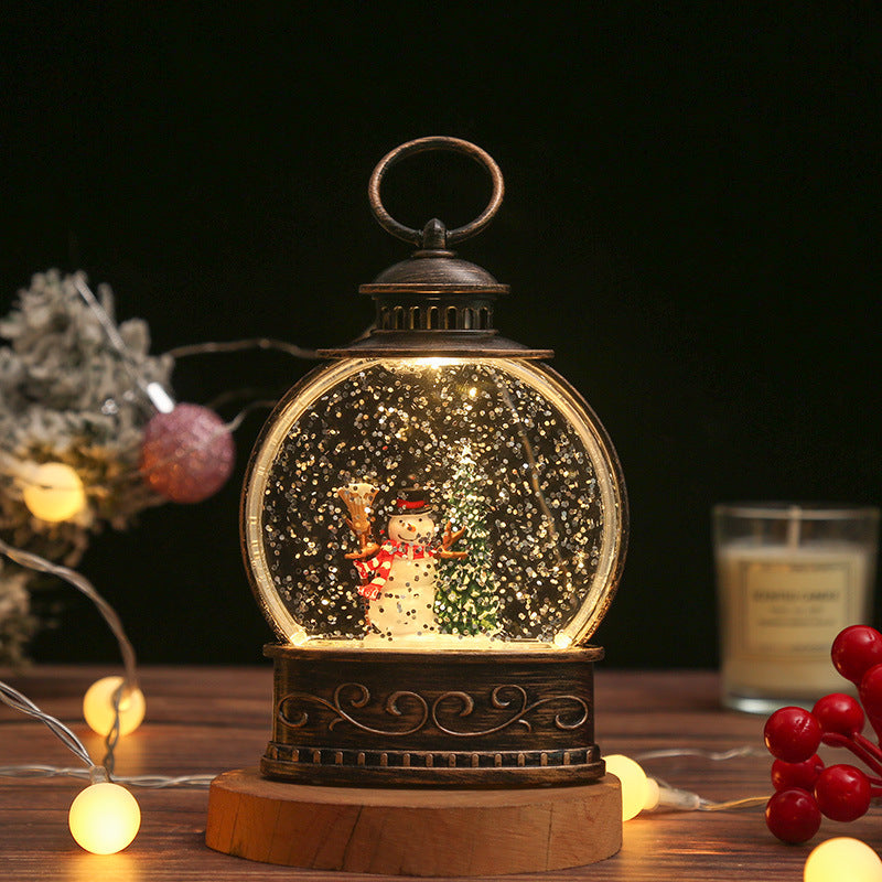 Christmas LED Snow Globe Swirling Lantern