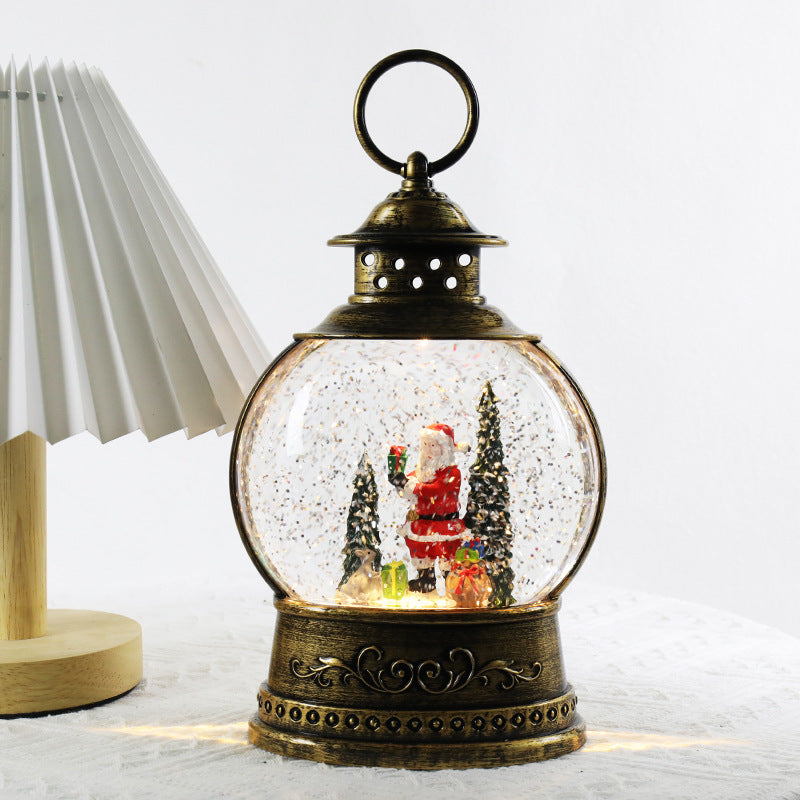 Christmas LED Snow Globe Swirling Lantern
