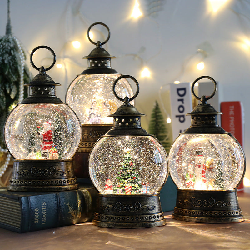 Christmas LED Snow Globe Swirling Lantern