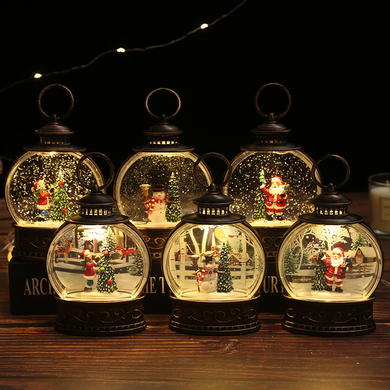 Christmas LED Snow Globe Swirling Lantern